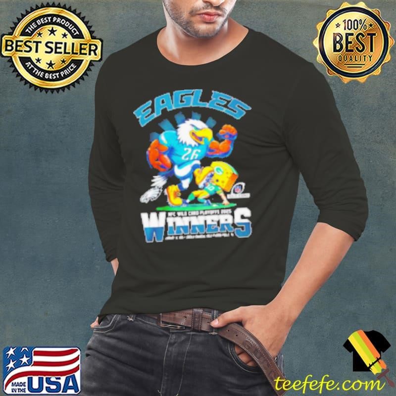 Eagles 2025 NFC Wild Card Playoffs Winners mascot Long Sleeve Tee