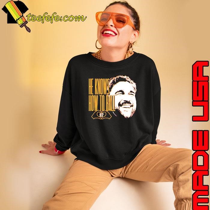 He Knows How To Ball Travis Kelce Kansas City Chiefs vs Philadelphia Eagles Painting Sweatshirt