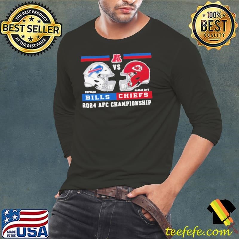 Kansas city Chiefs vs Buffalo Bills championship helmet 2024 2025 Long Sleeve Tee