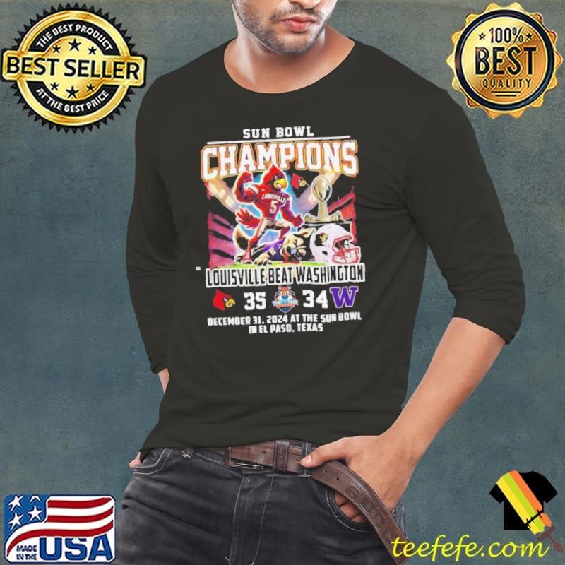 Louisville Cardinals Beat Washington Huskies Football Sun Bowl Champions 2025 Mascot T shirt