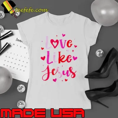 Love Like Jesus Coquette Heart Valentine Day Christian Shirt