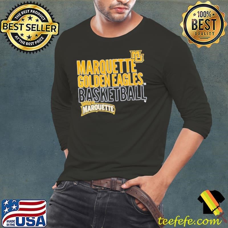 Marquette Basketball Text Logo Overlay Long Sleeve Tee