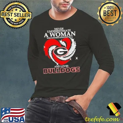Never underestimate a woman who understands football and loves Georgia Bulldogs diamond heart Shirt
