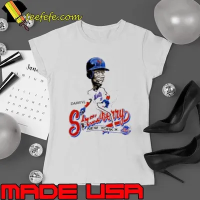 New York Mets Vintage 80s Darryl Strawberry cartoon vintage Shirt