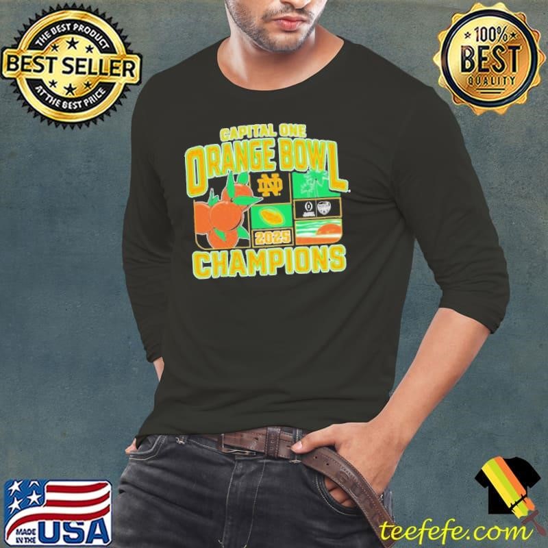 Notre Dame Fighting Irish College Football Playoff 2025 Orange Bowl Champions Victory Ahead Shirts Long Sleeve Tee