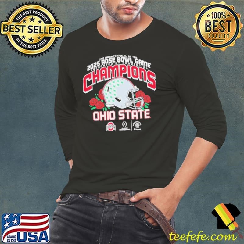 Ohio State Buckeyes College Football Playoff Quarterfinal At The 2025 Rose Bowl Champions Helmet Shirt