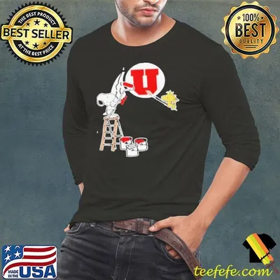 Peanuts painting Utah Utes logo shirt
