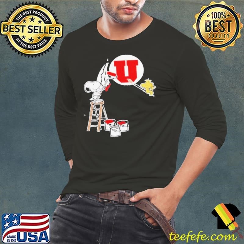 Peanuts painting Utah Utes logo shirt