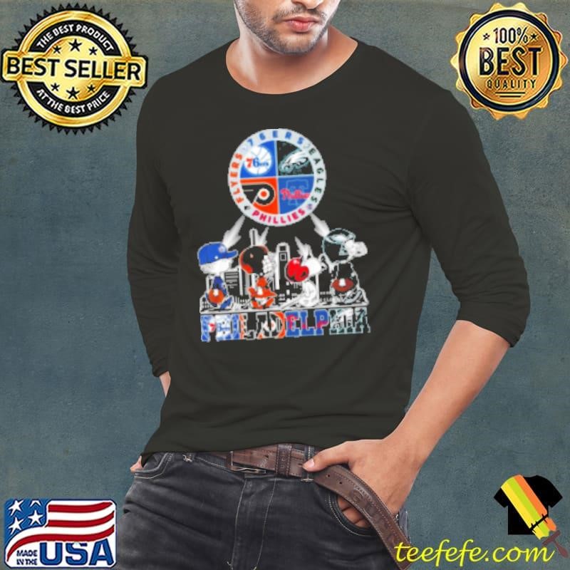 Philadelphia Sports Team Peanuts Characters Long Sleeve Tee