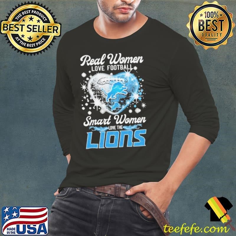 Real Women Love Football Smart Women Love The Detroit Lions 2025 Long Sleeve Tee