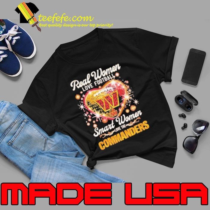 Real Women Love Football Smart Women Love The Washington Commanders Redskins Heart Diamond  shirts