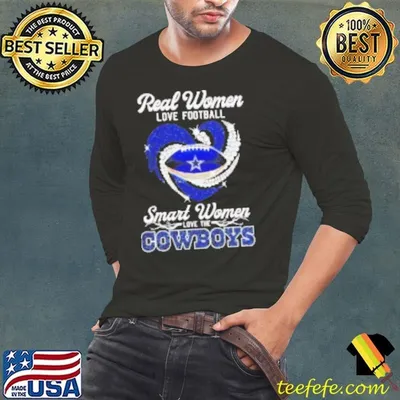 Real women love football smart women love the Cowboys diamond heart Shirt