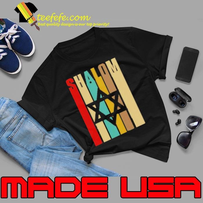 Retro Style Shalom Jewish T With Star Of David Vintage Shirt
