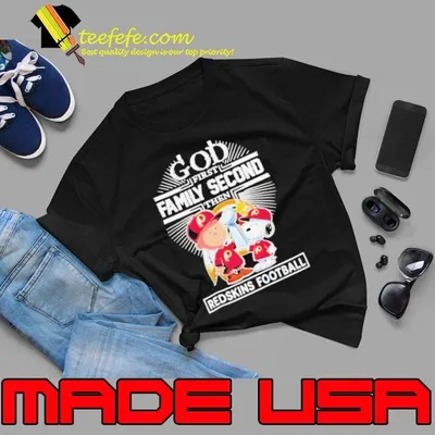 Snoopy And Charlie Brown Woodstock God First Family Second Then Washington Commanders Redskins Football The Peanuts shirts - Copy
