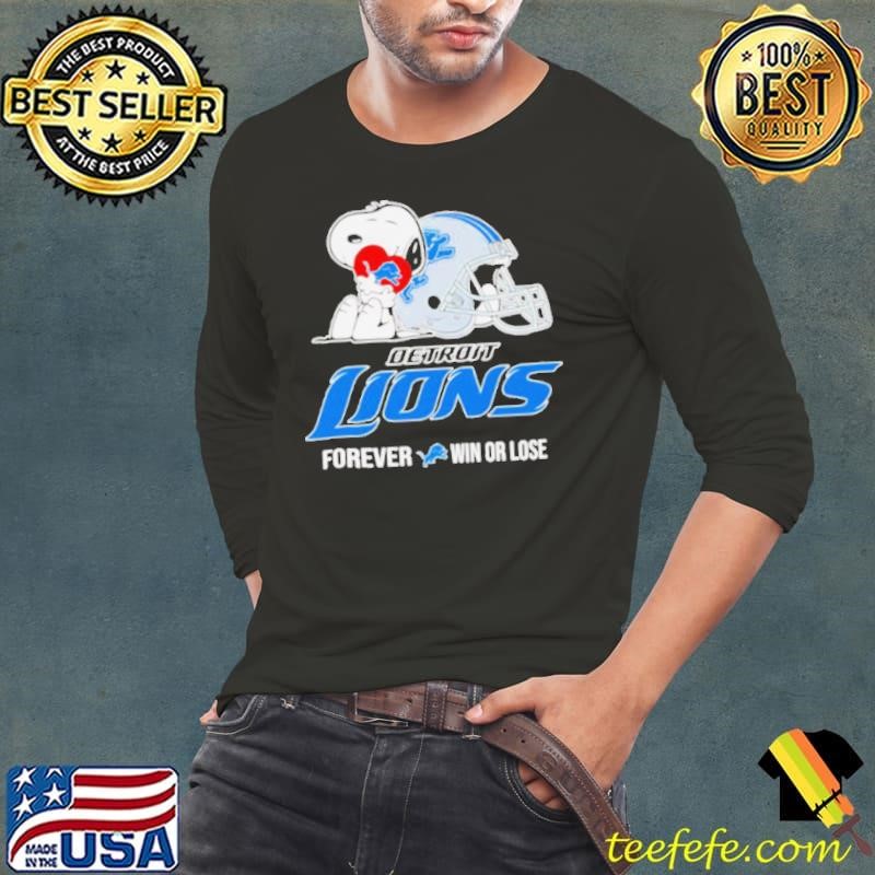 Snoopy hug Detroit Lions forever win or lose Long Sleeve Tee