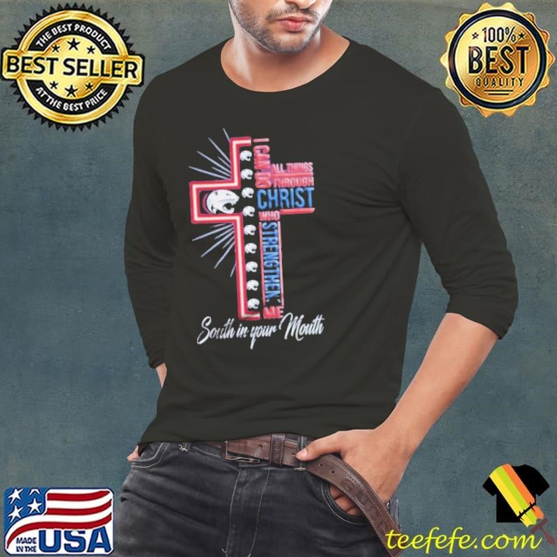 South Alabama Jaguars I Can Do All Things Through Christ 2025 Long Sleeve Tee