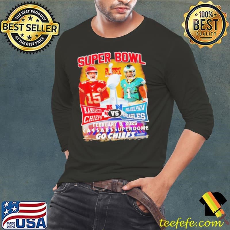 Super Bowl LIX Kansas City Chiefs Patrick Mahomes vs Philadelphia Eagles Jalen Hurts shirt