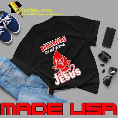 Tampa Bay Buccaneers in my veins Jesus in my heart blood drop shirt