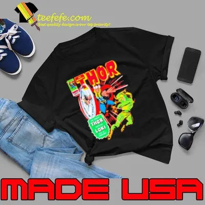 Thor Marvel retro comic book cover graphic Shirt
