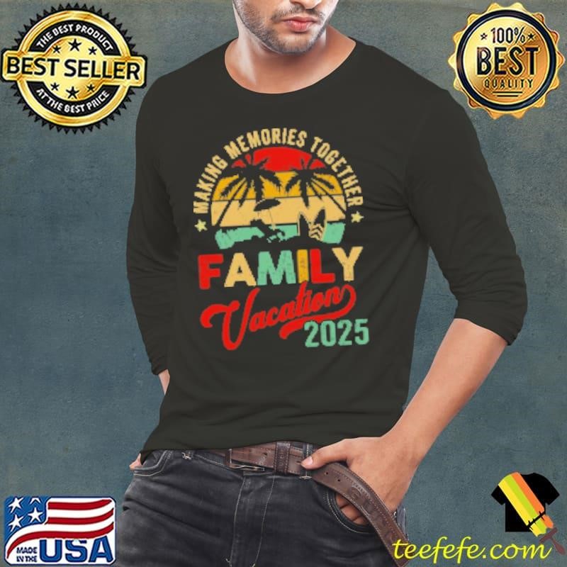 Vintage Family Trip Matching Summer Vacation Beach 2025 Long Sleeve Tee