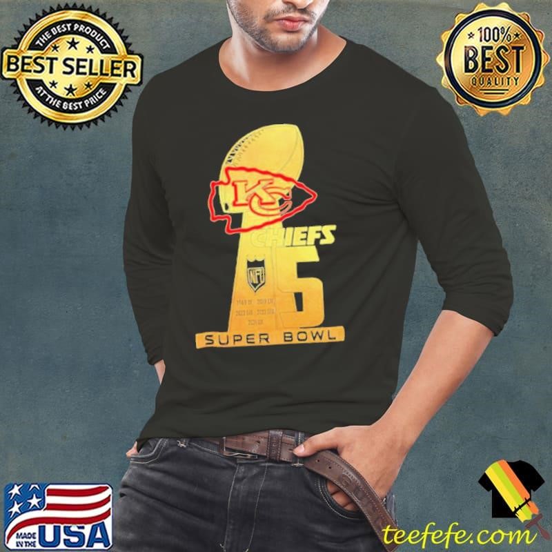 2024 LIX Super Bowl Trophy 5 Kansas City Chiefs shirt