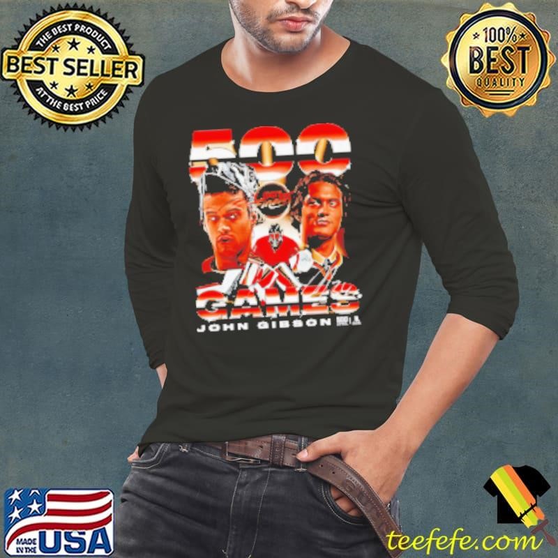 500 Games John Gibson Anaheim Ducks Long Sleeve Tee
