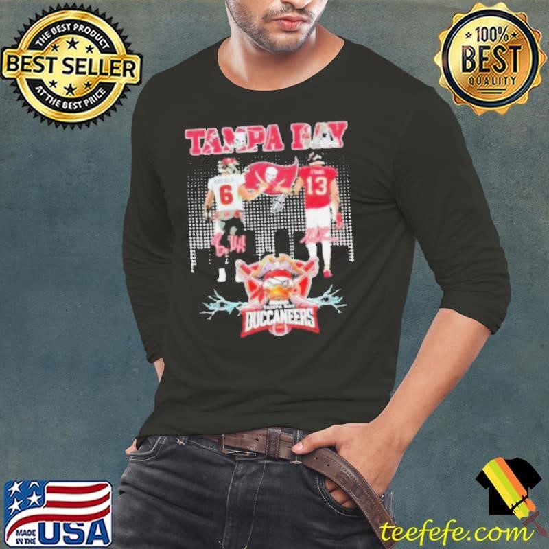 Baker Mayfield and 13 Evans Tampa Bay Buccaneers Skyline Signatures shirt