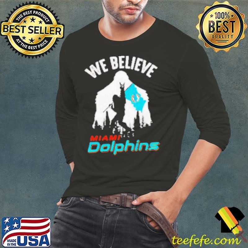Bigfoot We Believe Miami Dolphins Nfl Flag 2025 Shirt