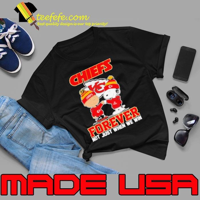 Charlie Brown and Snoopy Chiefs Forever not just when we win shirt
