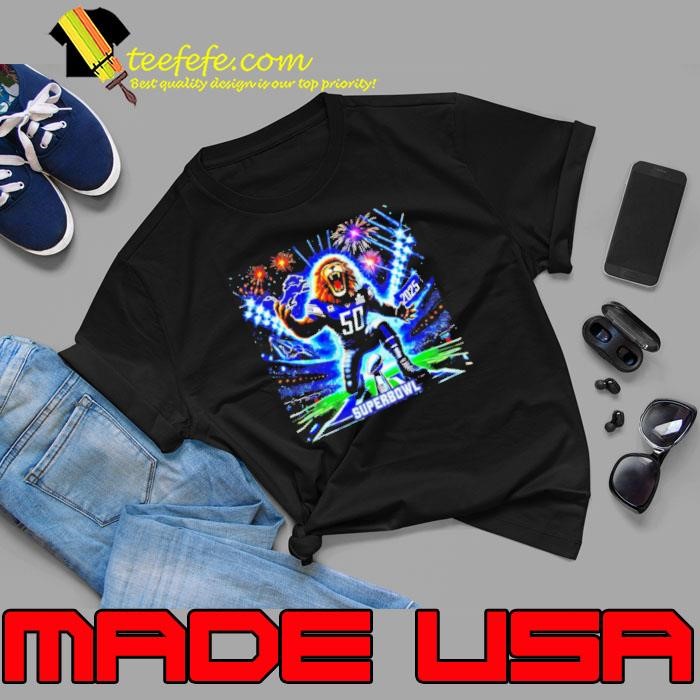 Electrifying Detroit Lions Super Bowl 2025 Transparent mascot 2025 Unisex