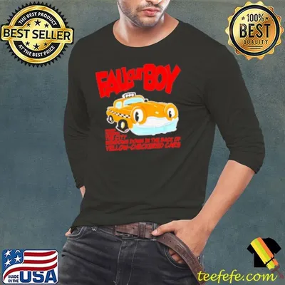Falloutboy Racing Through The City Windows Down In The Dark Of Yellow Checkered Cars Shirt