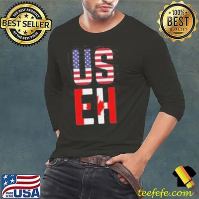 Funny Useh America Canada Flag American Canadian Shirt
