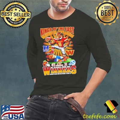 Kings of the East Washington Commanders vs Detroit Lions Mascots NFL Divisional Round 2025 Winners shirt