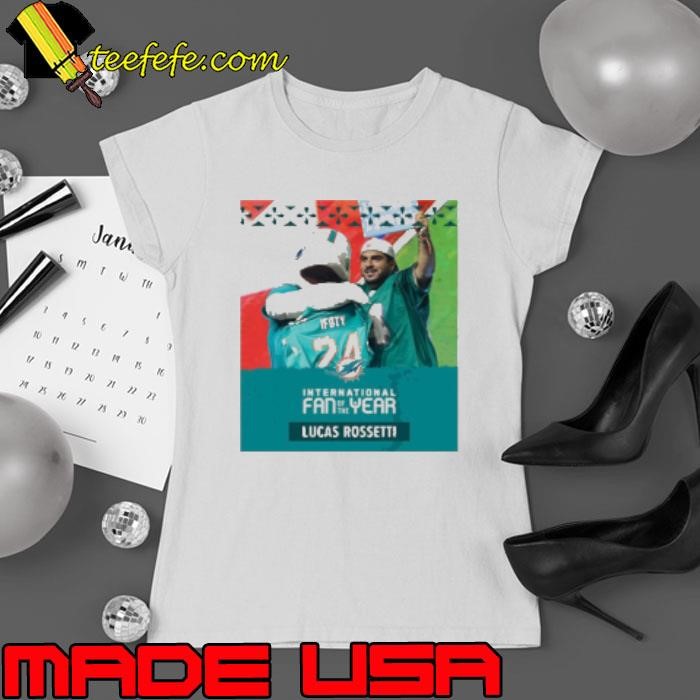 Lucas Rossetti International Fan of the Year Miami Dolphins NFL Draft Green Bay this April 2025 Ladies tee