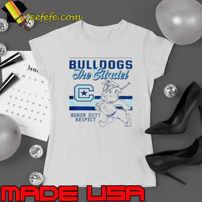 Marching Bulldog Citadel Bulldogs Retro Logo Mascot Ladies tee