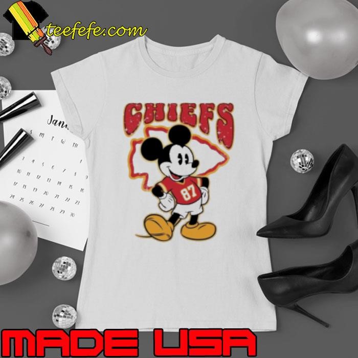 Mickey Mouse Travis Kelce Kansas City Chiefs Ladies tee