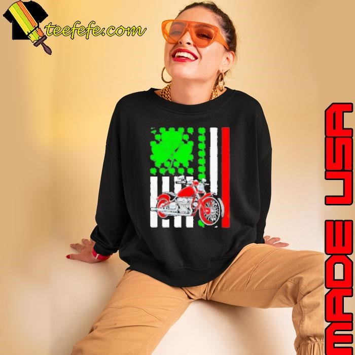 Motorcycle St Patrick’s day Irish American flag Sweatshirt