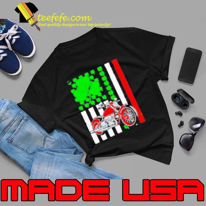 Motorcycle St Patrick’s day Irish American flag Unisex