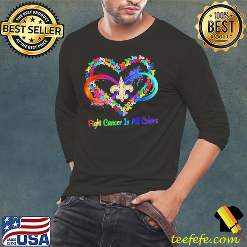 New Orleans Saints Heart Fight Cancer in All Colors shirt