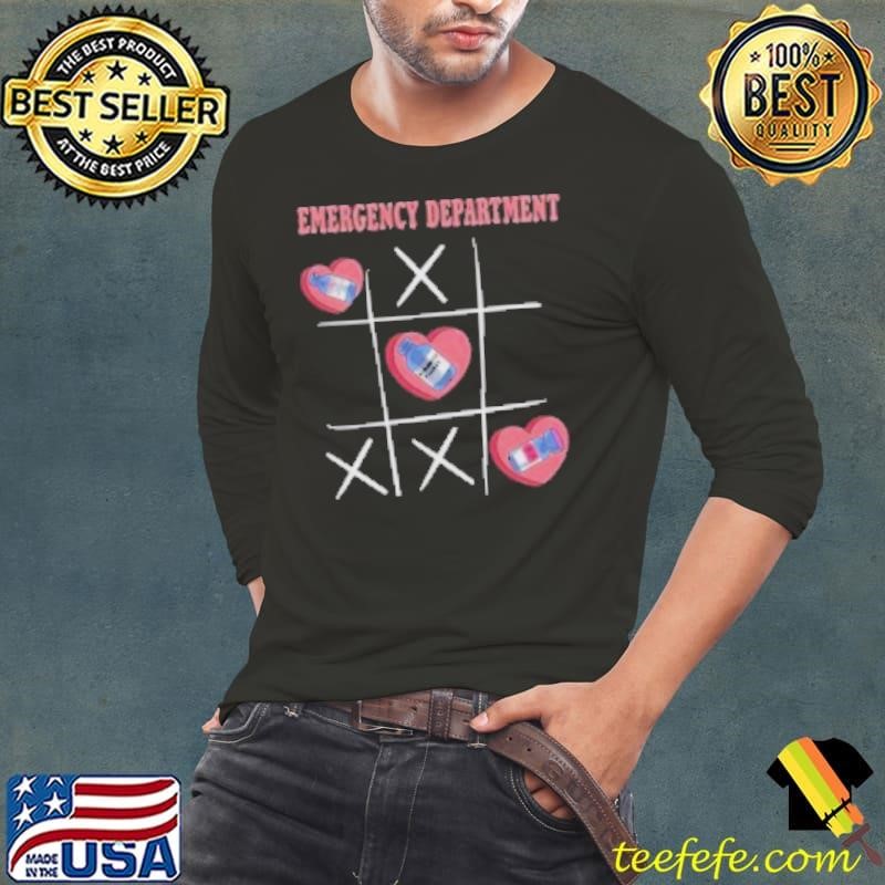 Nice Retro Emergency Departt Ed Er Nurse Valentine's Day Long Sleeve Tee