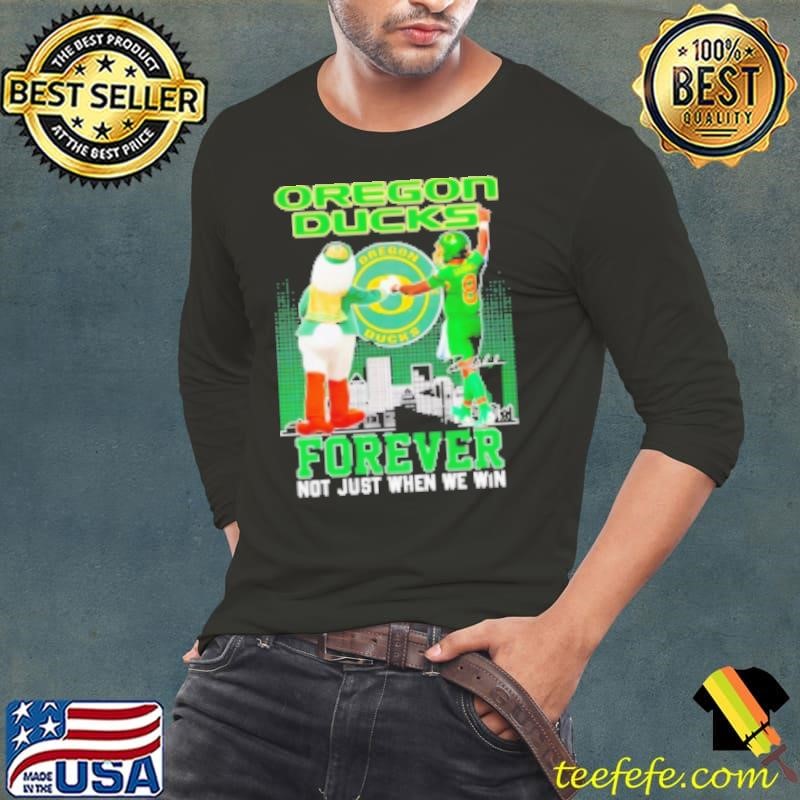 Oregon Ducks forever not just when we win mascot and Dillon Gabriel Long Sleeve Tee