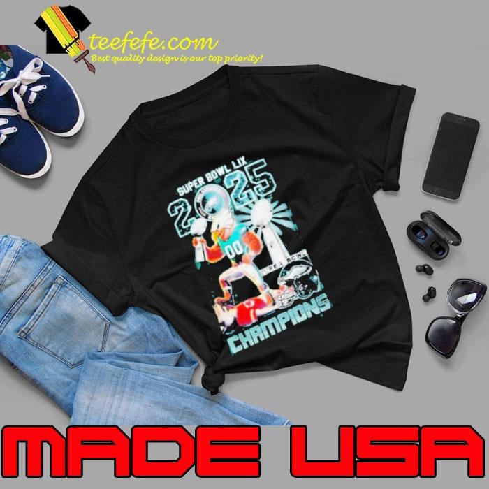 Original Super Bowl LIX 2025 Champions Eagles And Cup Nfl Unisex