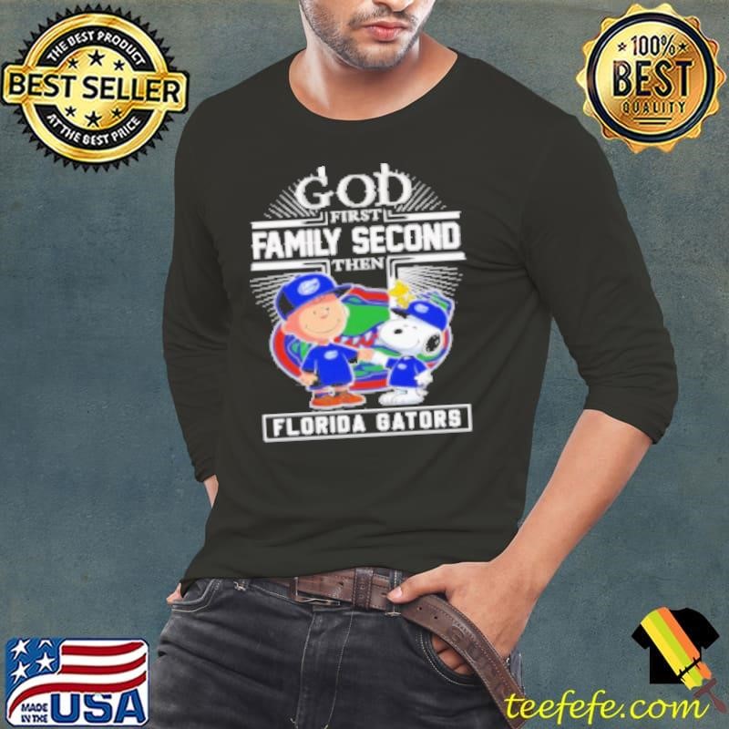 Peanuts God first family second then Florida Gators Shirt