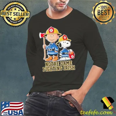 Peanuts firefighters Notre Dame Fighting Irish shirt