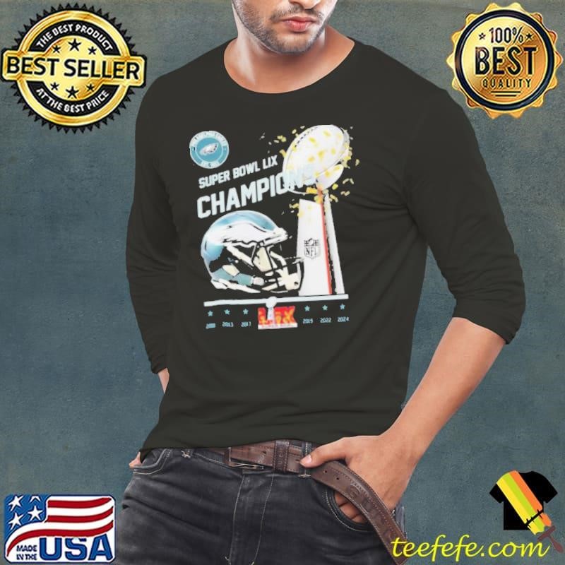 Philadelphia Eagles Super Bowl LIX Champions Trophy Long Sleeve Tee