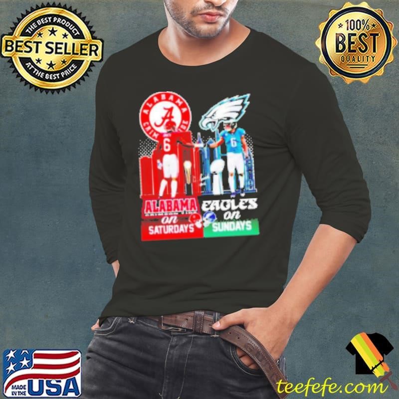 Smith Alabama Crimson Tide on Sundays and Smith Philadelphia Eagles on Sundays Long Sleeve Tee