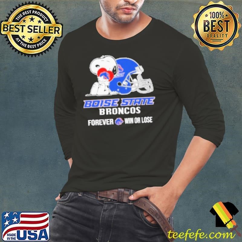 Snoopy Boise State Broncos Forever Win Or Lose Helmet Long Sleeve Tee