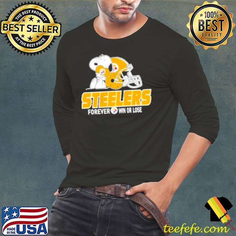 Snoopy Pittsburgh Steelers Forever Win Or Lose Helmet Long Sleeve Tee
