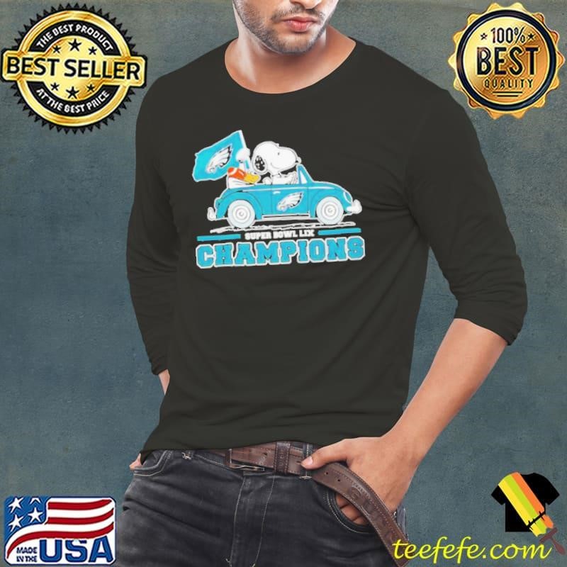 Snoopy and Woodstock Driver Super Bowl LIX Champions Philadelphia Eagles Long Sleeve Tee