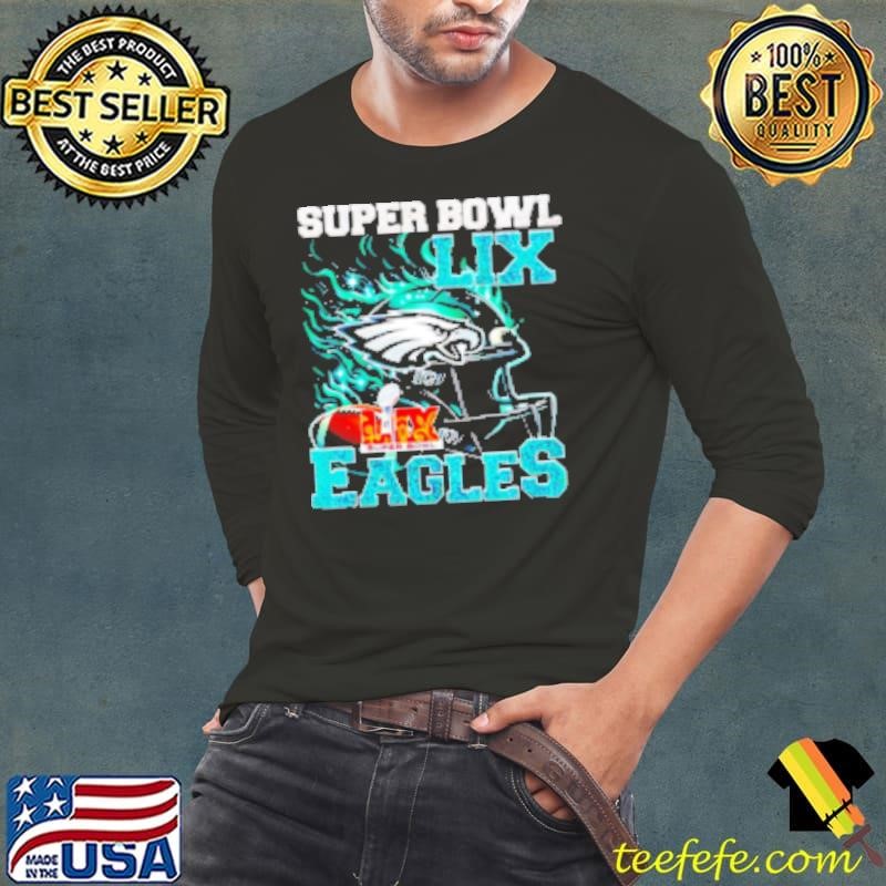 Super Bowl 2025 LIX Champions helmet on fire Eagles Shirt